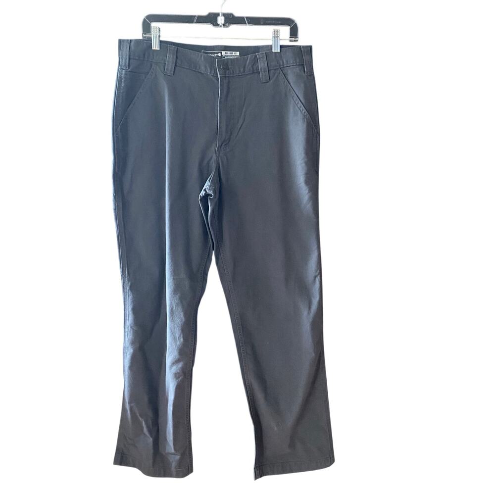 Carhartt Mens Pants Gray Relaxed Fit Workwear Size 34 x 32